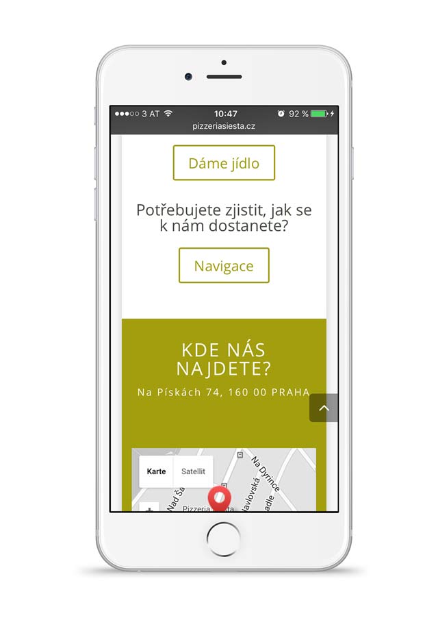 Restaurant Siesta Kontakt auf einem iPhone